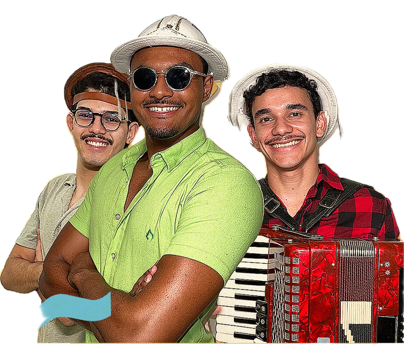 Caio Souto, Kaio Barros e Rodrigo Bessa, o trio do Forró de Verdade
